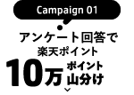 Campaign 01 アンケート回答で楽天ポイント 10万ポイント山分け