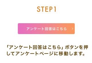 STEP1 「アンケート回答はこちら」ボタンを押してアンケートページに移動します。