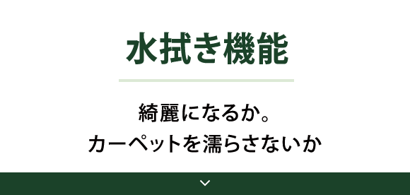 Point03 水拭き機能 綺麗になるか。カーペットを濡らさないか