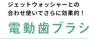 ジェットウォッシャーとの合わせ使いでさらに効果的！ 電動ハブラシ